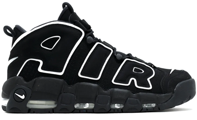 Nike Air More Uptempo 'Black White' | Bold Type | 414962-00
